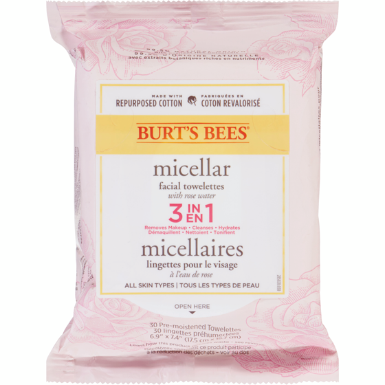 Burt's Bees Micellar Cleansing Towelettes with Rose Water 1 ea, $9.99/1ea