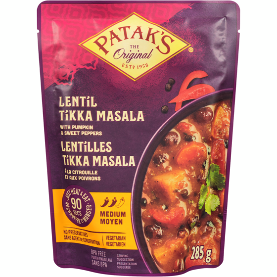 Pataks Lentil Tikka Masala Ready to Eat 285 ml, $1.58/100ml