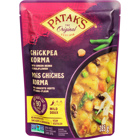 Pataks Pois Chiches Korma Prêt à Manger 285 ml, 1,58 $/100ml