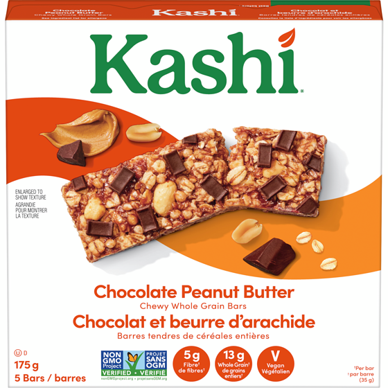 Kashi Chocolate Peanut Butter Whole Grain Bar, 5 Bars 175 g, $2.85/100g