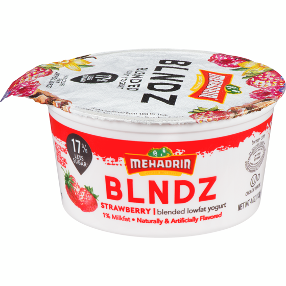 Mehadrin Blended Lowfat Yogurt Strawberry, 1% Milkfat 113 g, $1.58/100g