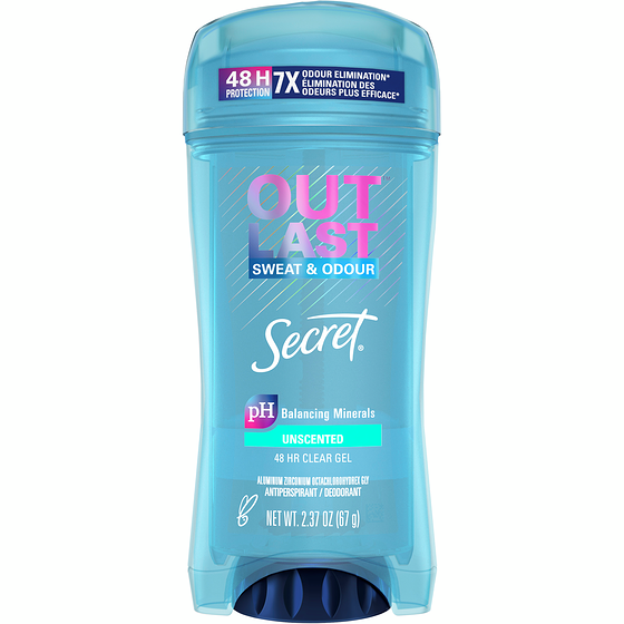 Secret Outlast Sweat & OdorClear Gel Women's Antiperspirant Deodorant, Unscented 73 g, $10.95/100g