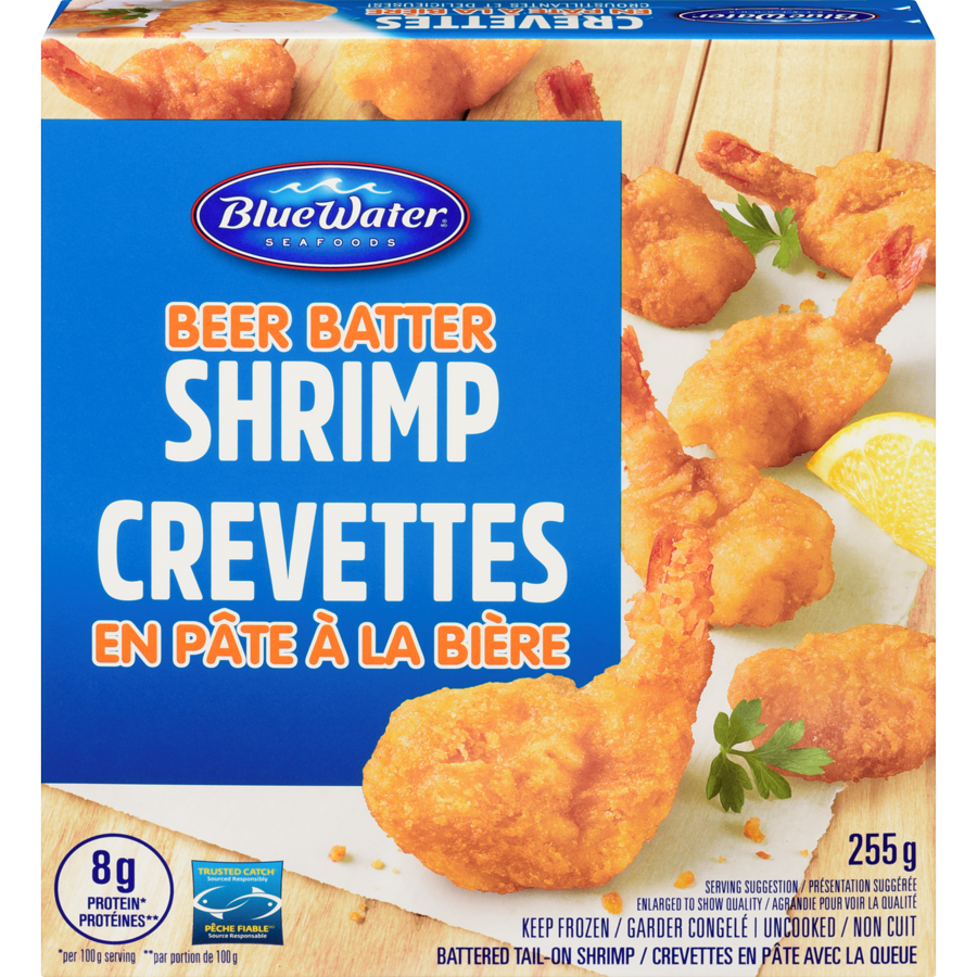 Calories in BlueWater Seafoods Beer Batter Shrimp Food With Thought