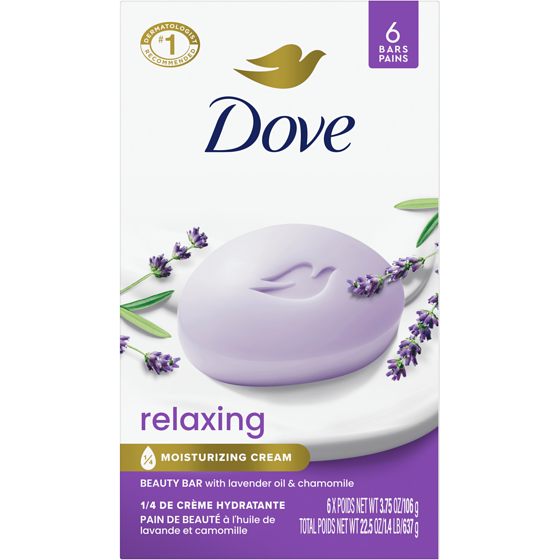 Dove Pain de Beauté Savon Huile de Lavande relaxante & Camomille 637 g, 2,20 $/100g