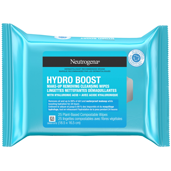 Neutrogena Hydro Boost Facial Cleansing & Makeup Remover Wipes 25 ea, $0.56/1ea