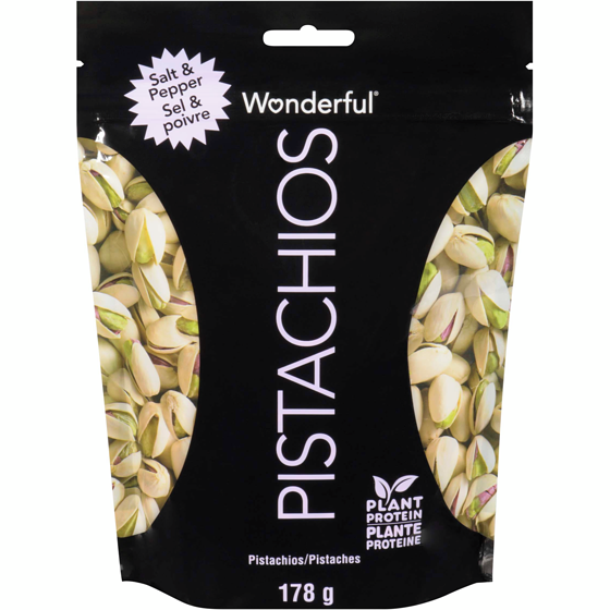 Wonderful Salt & Pepper Pistachios 178 g, $4.49/100g