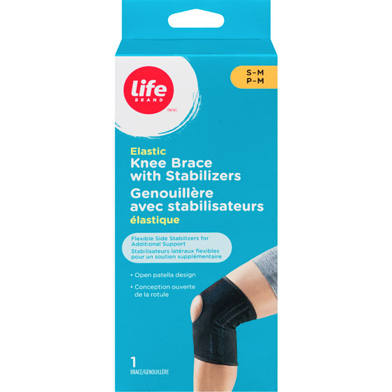 Life Attelle élastique de genou avec stabilisateurs, petit à moyen, 1 par paquet 1 ea, 16,99 $/1ch