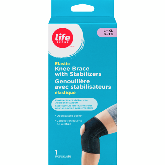 Life Attelle élastique de genou avec stabilisateurs, grand à très grand, 1 par paquet 1 ea, 16,99 $/1ch