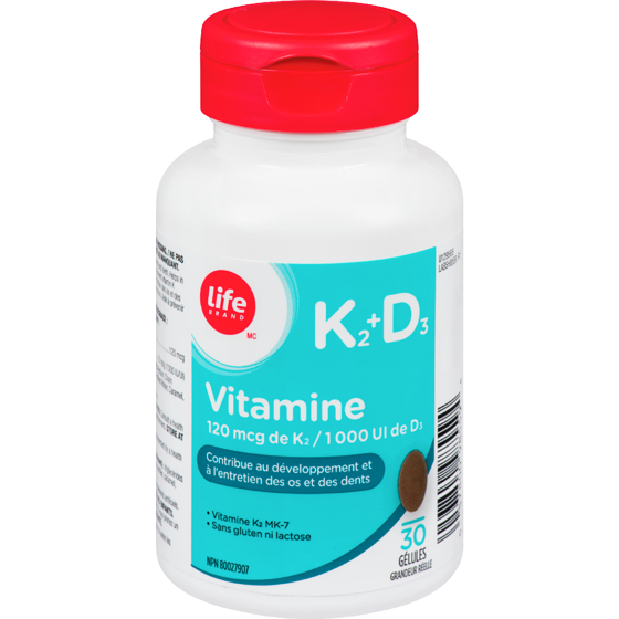 Life LB VIT K2/D3 120MCG/1000UI 30 ea, 0,28 $/1ch
