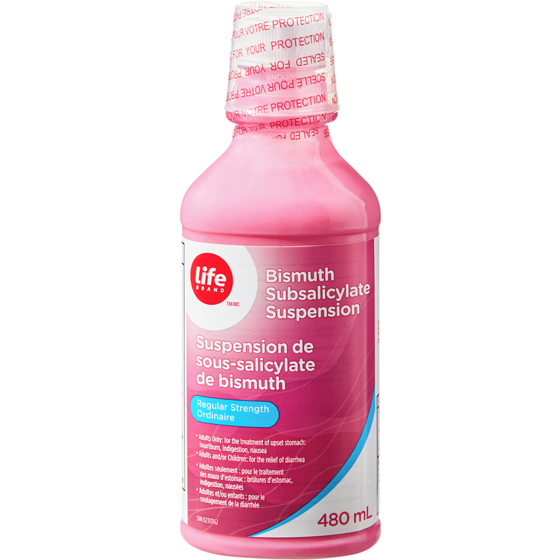 Life Brand Regular Strength Bismuth Subsalicylate Suspension 480 ml, $2.29/100ml