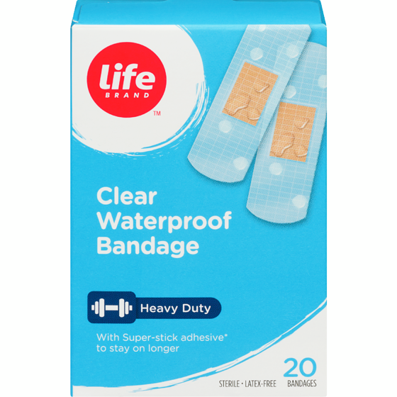 Life Brand Clear Waterproof Bandage, 20 Pack 20 ea, $0.30/1ea