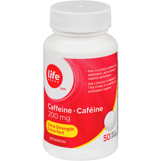 Life Brand Caffeine Tabs Extra Strength 200Mg 50 ea, $0.22/1ea