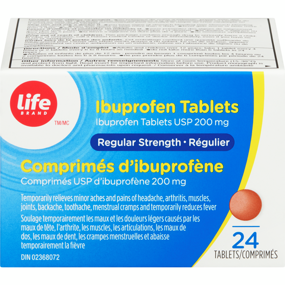 Life Brand Regular Strength Ibuprofen Tablets 200 mg 24 Tablets 24 ea, $0.18/1ea