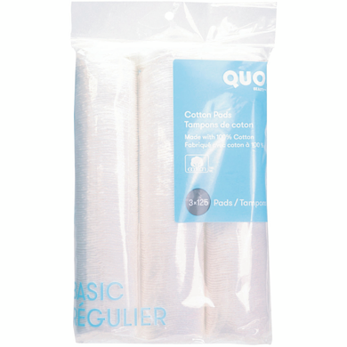 Quo Beauty Tampons de coton 3 x 125 pièces 1 ea, 5,00 $/1ch
