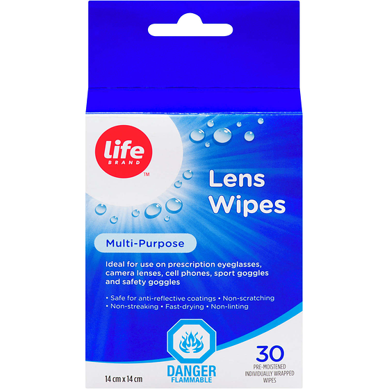 Life Brand Lens Wipes In Individual Sachet 30 ea, $0.11/1ea