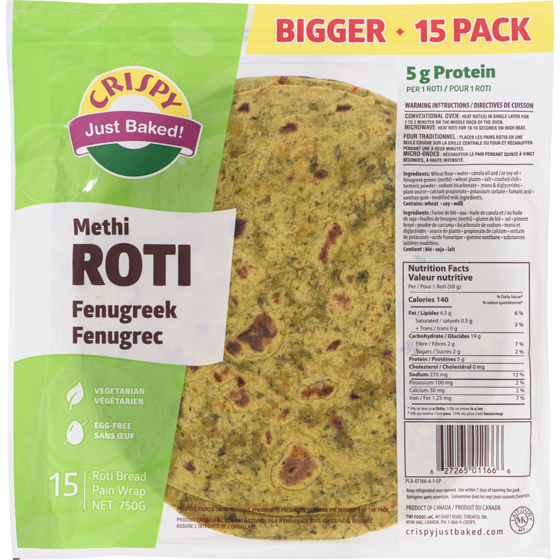 Crispy Methi (Fenugreek) Roti 750 g, $0.67/100g