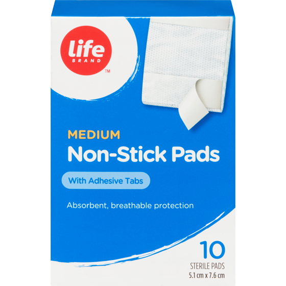 Life Brand Sterile Nonstick Pads with Adhesive Tabs 10 ea, $0.60/1ea