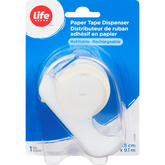 Life Distributeur de ruban en papier, 2,5 cm x 9,1 m, 1 rouleau 1 ea, 5,29 $/1ch