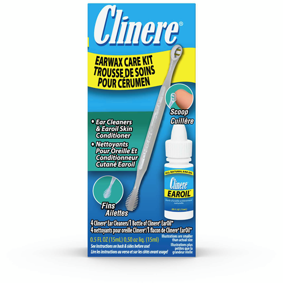Clinere Trousse de soins pour cérumen, 4 nettoyants pour oreilles et 1 flacon de EarOil 1 ea, 16,99 $/1ch