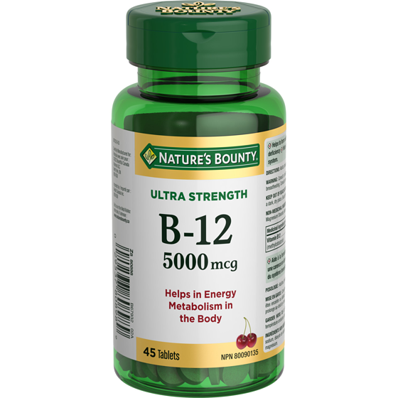 Nature's Bounty Vitamin B-12, Ultra Strength 5000 mcg 45 ea, $0.48/1ea