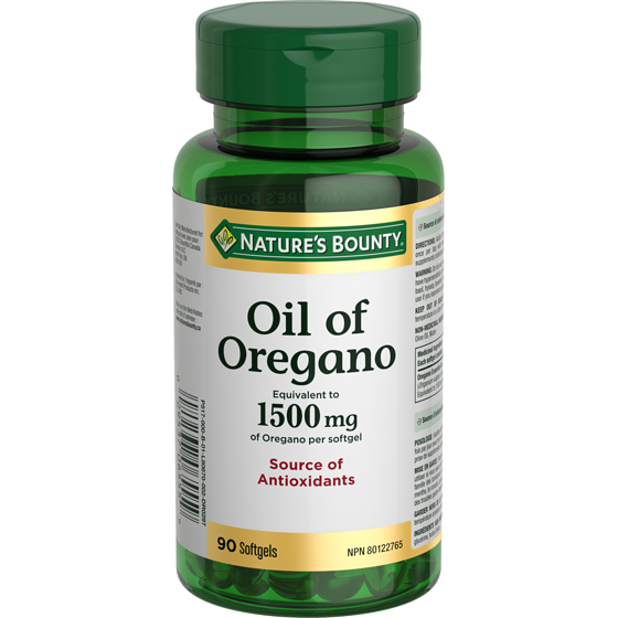 Nature’s Bounty Huile d’origan, 1 500 mg, antioxydants 90 ea, 0,16 $/1ch