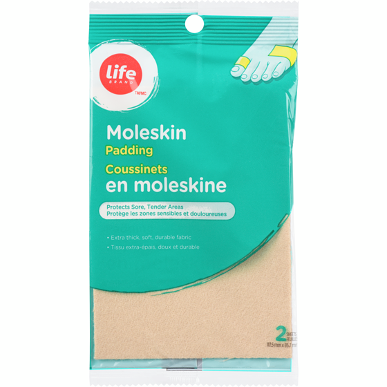 Life Brand Moleskin Padding, 2 Sheets 2x2.0 ea, $1.12/1ea