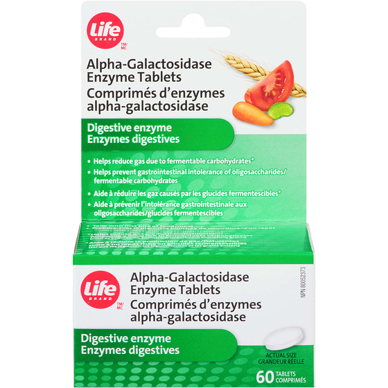 Life Brand Anti Gas Enzyme Tablets 60 ea, $0.22/1ea
