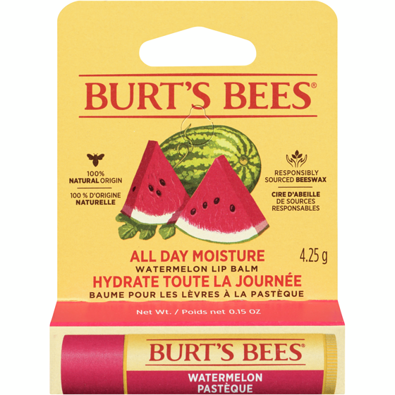Burt’s Bees Baume hydratant pour les lèvres d’origine naturelle à 100 %, pastèque 4.25 g, 129,18 $/100g