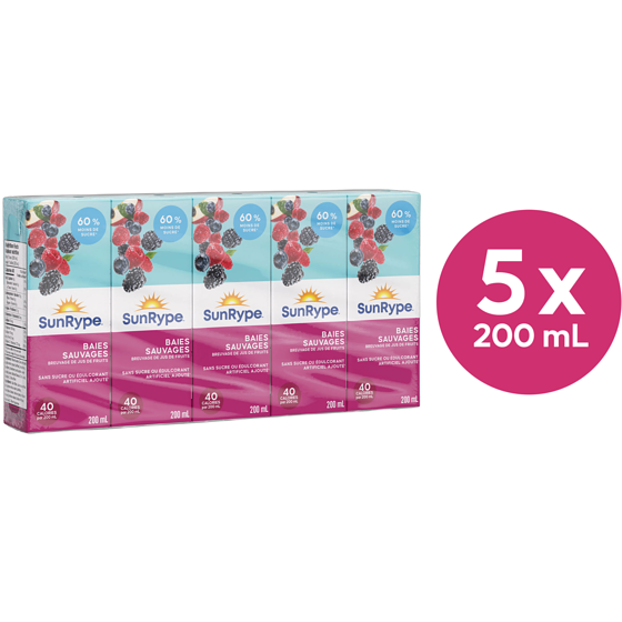SunRype Boîtes de jus Baies sauvages 5x200.0 ml, 0,28 $/100ml