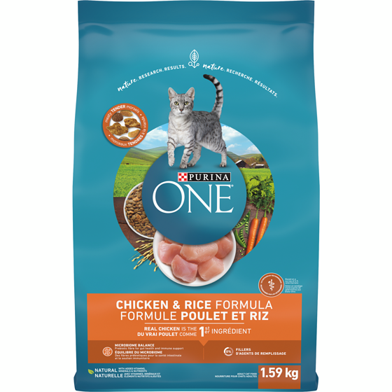 Purina ONE Poulet et Riz, Nourriture Sèche pour Chats  1.59 kg, 0,94 $/100g