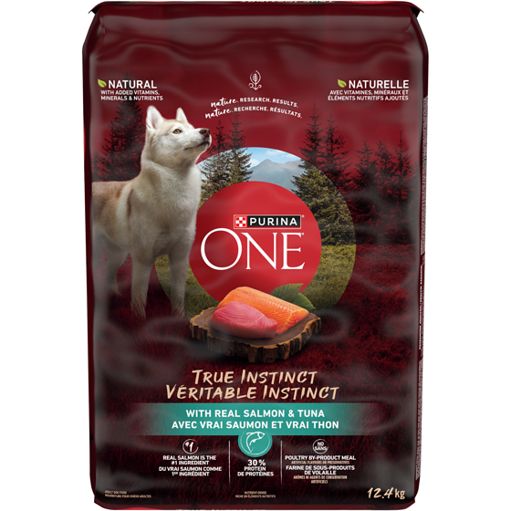 Purina ONE véritable instinct nourriture sèche pour chiens saumon et thon 12.4 kg, 0,40 $/100g