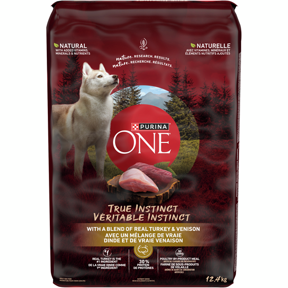 Purina ONE Véritable Instinct Dinde et Venaison, Nourriture Sèche pour Chiens 12,4 kg 12.4 kg, 0,40 $/100g