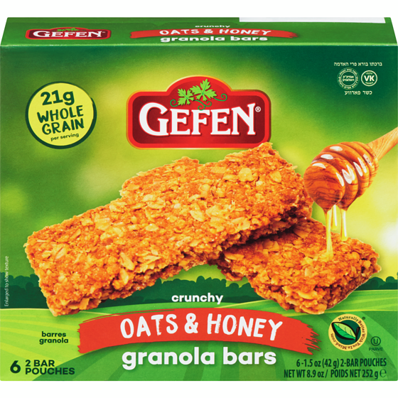 Gefen Granola Bars Crunchy Oats & Honey 252 g, $3.96/100g