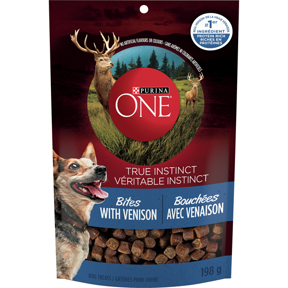 Purina ONE Véritable Instinct Bouchées Venaison, Gâteries pour Chiens 198 g 198 g, 3,03 $/100g