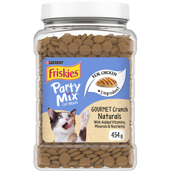 Purina Friskies Party Mix Naturals Gourmet Crunch with Real Chicken Cat Treats 454 g Fortinos