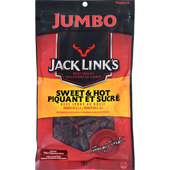Jack Links Sweet & Hot Jumbo Beef Jerky 230 g, $7.82/100g