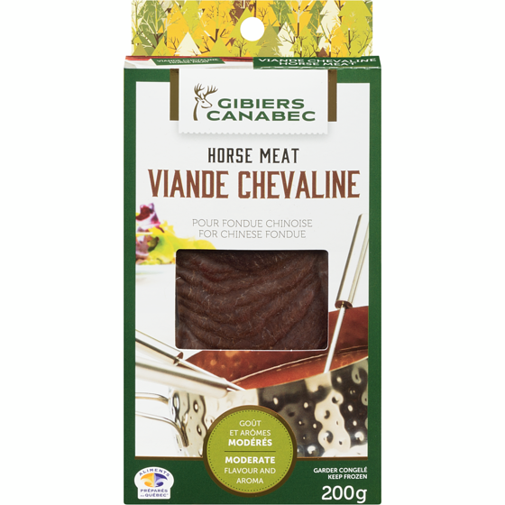 Gibiers Canabec GBCN VIANDE CHEVAL FONDUE CHIN 200 g, 5,00 $/100g