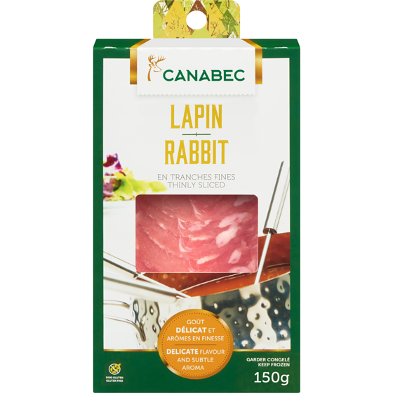 Gibiers Canabec Lapin pour fondue chinoise 150 g, 8,67 $/100g