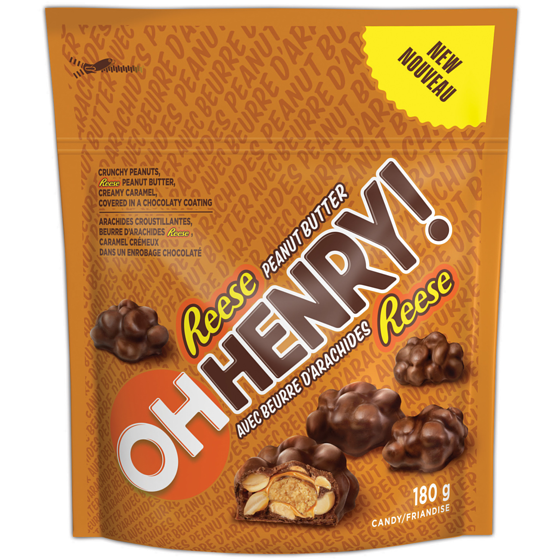 Oh Henry! Bite Sized Pieces With Peanut Butter 180 g, $3.88/100g