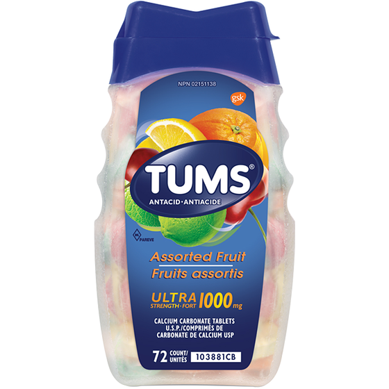 Tums Ultra-Fort (Comprimés) (Fruits Assortis) 72 ea, 0,08 $/1ch