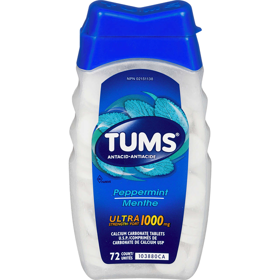 null Tums Us Menthe Poivree 72 ea, 0,08 $/1ch