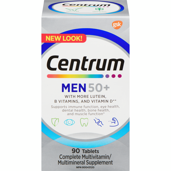 Centrum For Men 50+     90 ea, $0.17/1ea