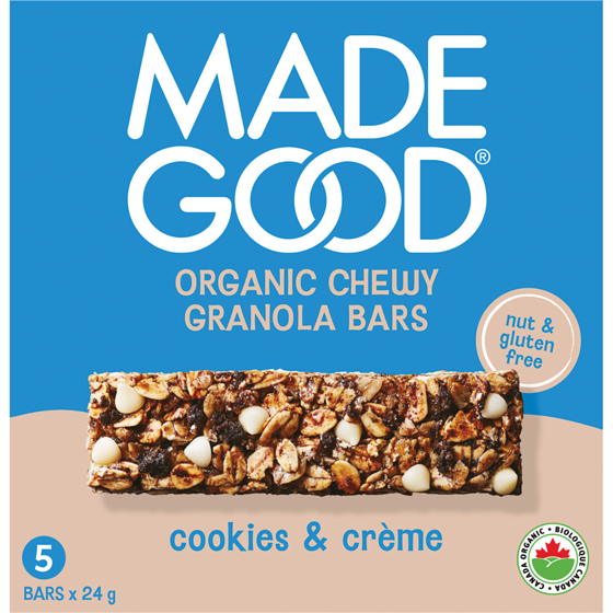 Made Good Cookies & Creme Granola Bars 5pk 120 g, $3.33/100g