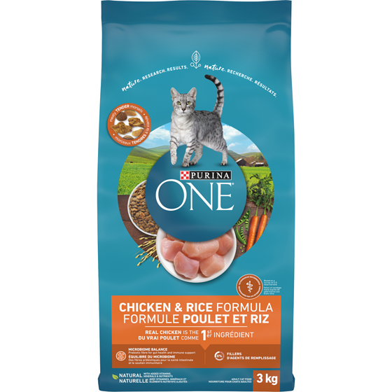 Purina Poulet et Riz, Nourriture Sèche pour Chats ONE 3 kg, 0,73 $/100g
