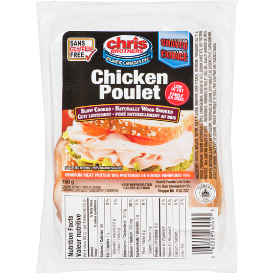 Chris Brothers Shaved Chicken Breast     150 g, $3.99/100g