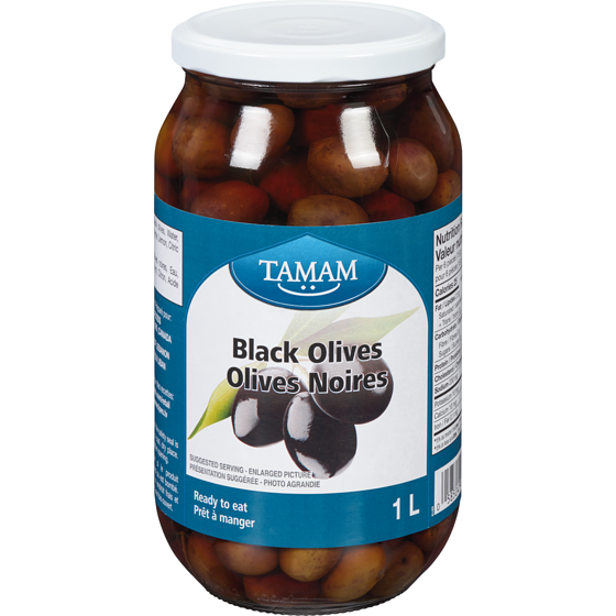 Tamam Olives noires 1 l, 0,50 $/100ml