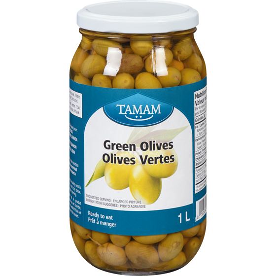 Tamam Olives vertes, petites 1 l, 0,70 $/100ml