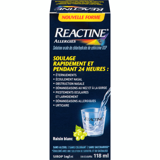 Réactine Sirop REACTINE(R) Allergies, 118 ml 118 ml, 13,13 $/100ml