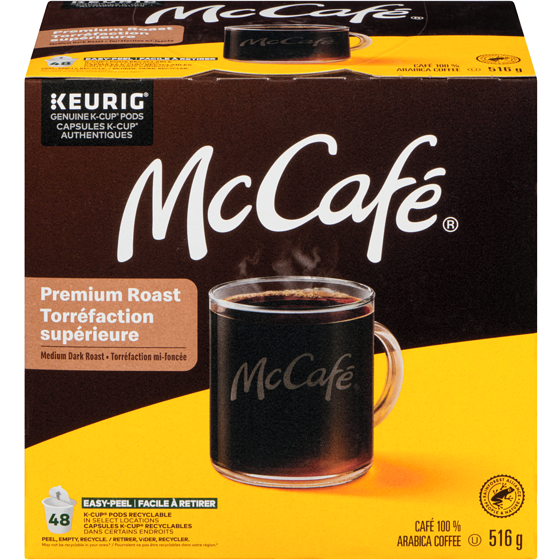 McCafé McCafé Torréfaction Supérieure Moyenne Noire Capsules De Café K-Cup, 48 Unités, Provenant De Sources Éthiques, Pour Les Cafetières Keurig 48 ea, 0,96 $/1ch