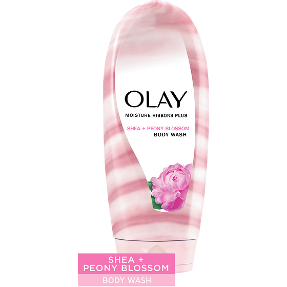Olay Moisture Ribbons Plus Shea + Notes of Peony Blossom Body Wash 532 ml, $1.69/100ml
